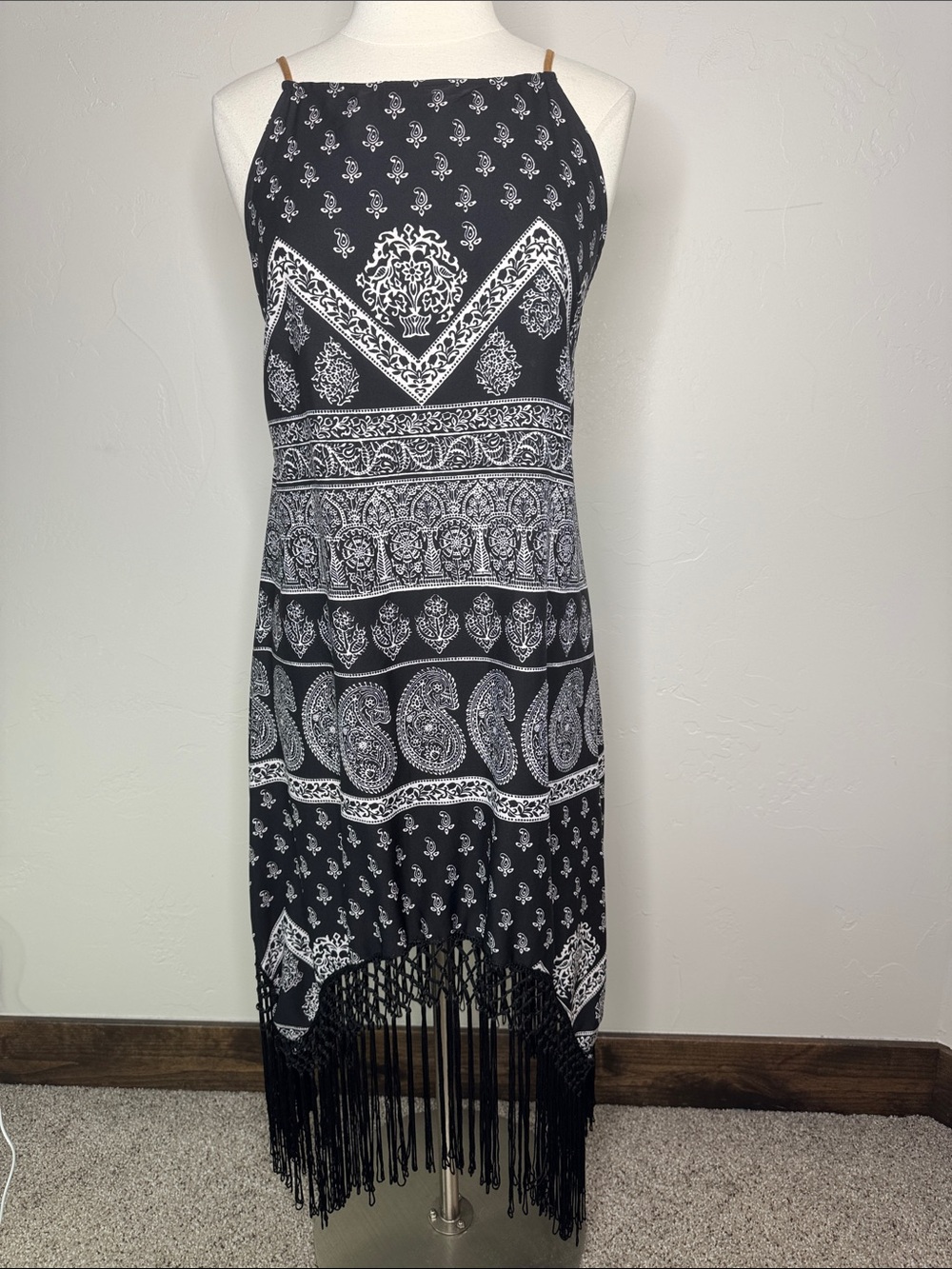 Live 4 Truth Paisley Bandana Halter Strappy Back Fringe Hem Dress or Swim Cover